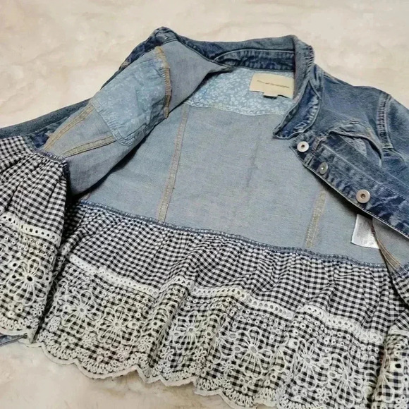 Anthropologie Pilcro and the Letterpress Denim Jacket With Peplum Sz S - Picture 6 of 8
